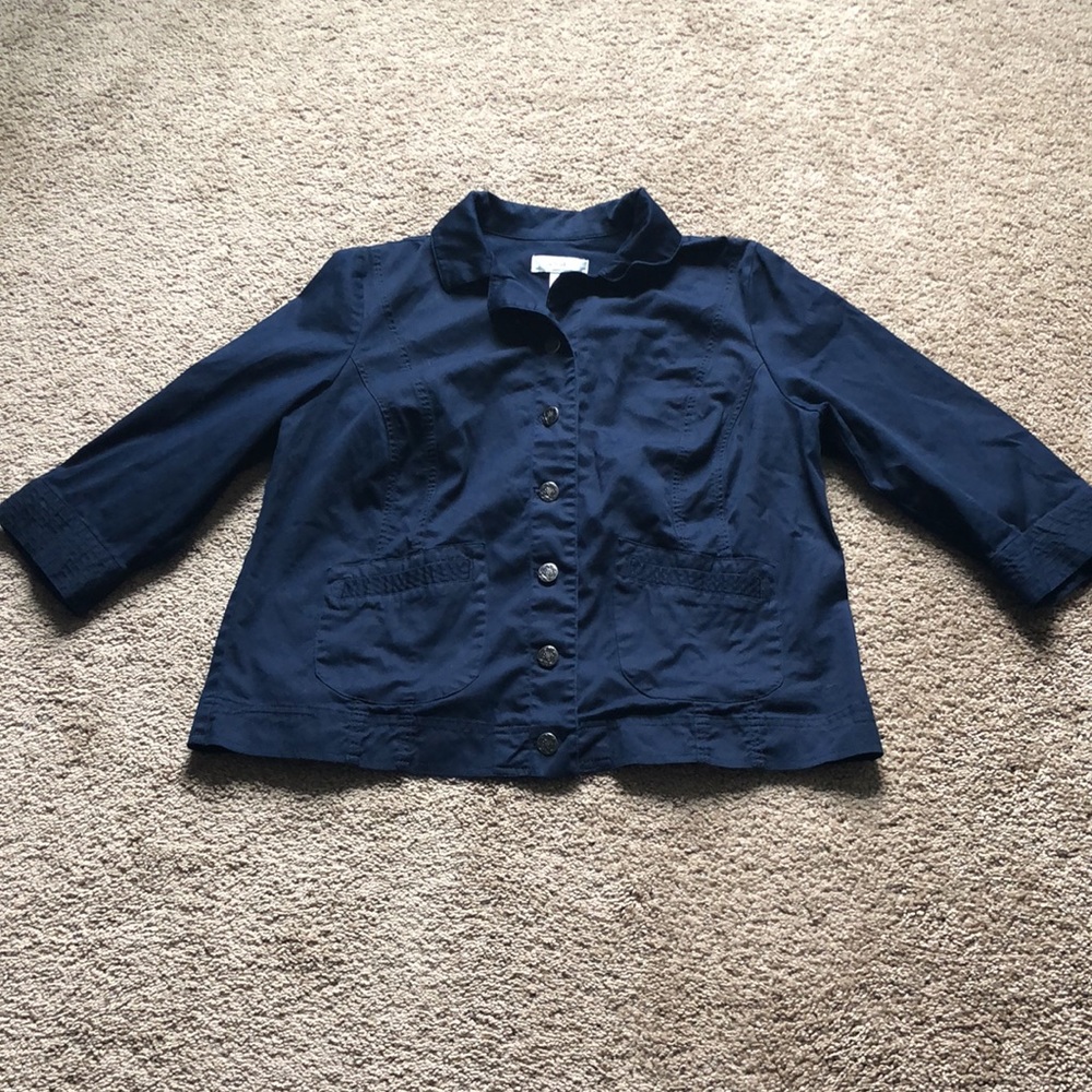 CJ Banks Blazer Jacket Women's‎ Size X 14W Navy Blue